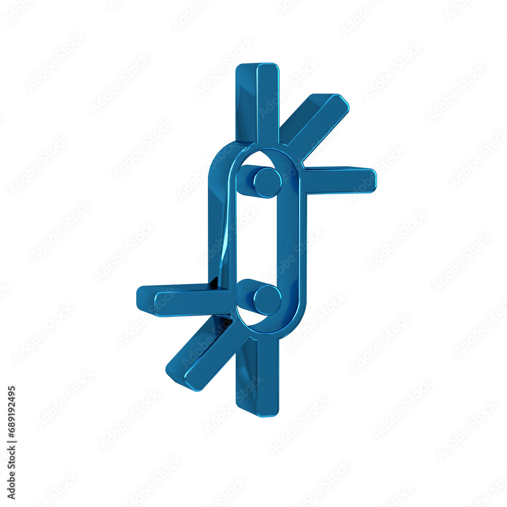 Poster blue tool allen keys icon isolated on transparent background.