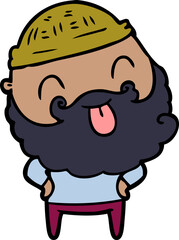 Obraz premium man with beard sticking out tongue