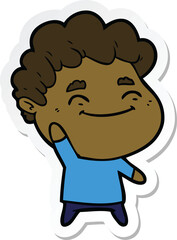 sticker of a cartoon friendly man