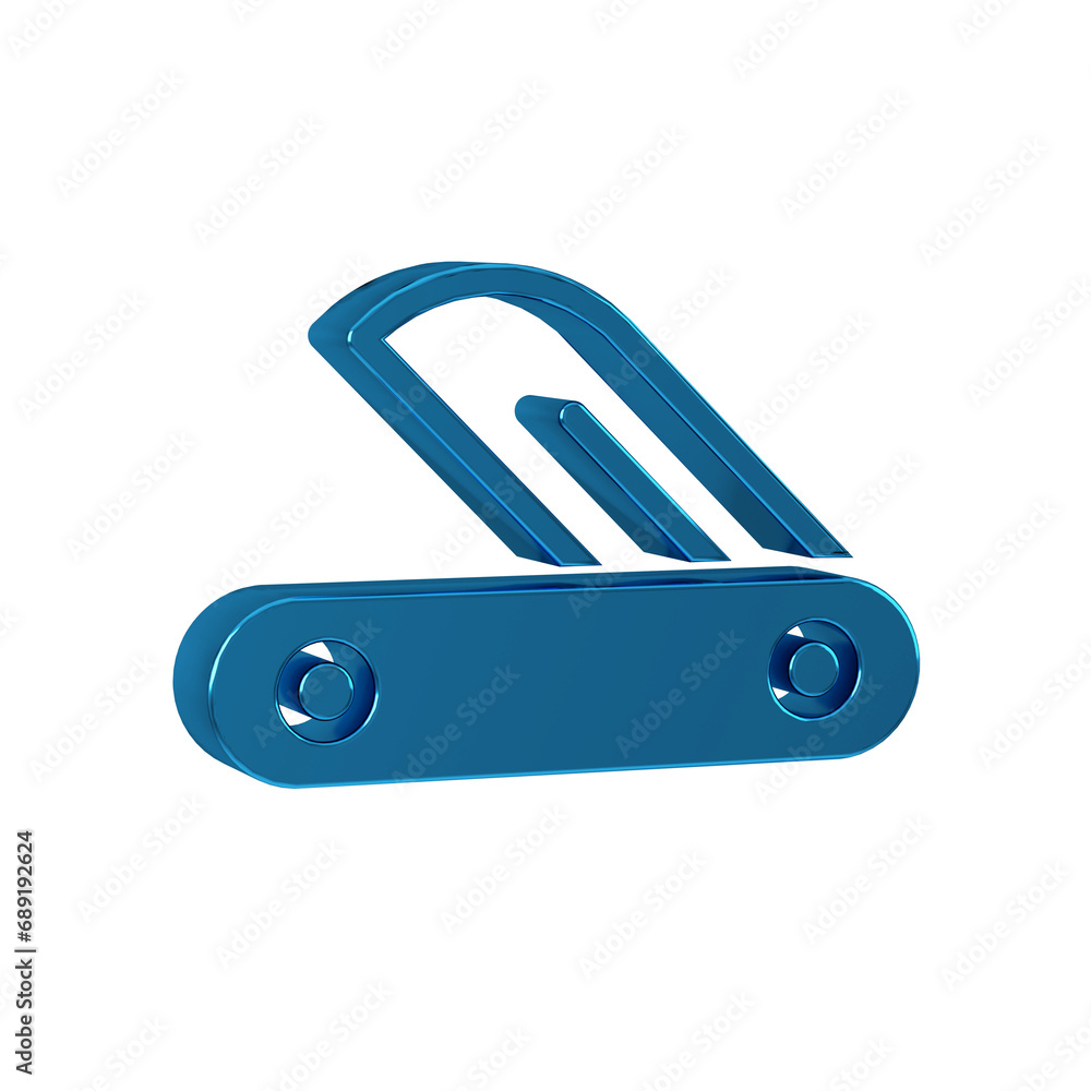 Wall mural Blue Swiss army knife icon isolated on transparent background. Multi-tool, multipurpose penknife. Multifunctional tool.