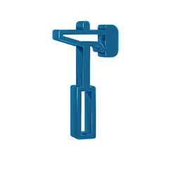 Blue Hammer icon isolated on transparent background. Tool for repair.
