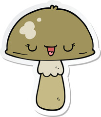 sticker of a cartoon mushroom