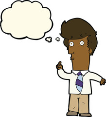 cartoon man with question with thought bubble