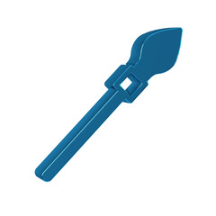 Blue Medieval spear icon isolated on transparent background. Medieval weapon.