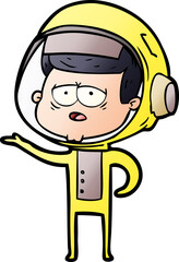 cartoon tired astronaut