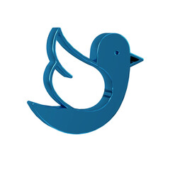 Blue Dove icon isolated on transparent background.