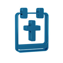 Blue Calendar with Easter icon isolated on transparent background. Spring Christian Holiday symbol.