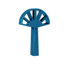 Blue Egyptian fan icon isolated on transparent background.