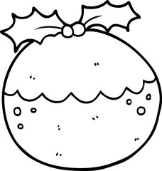 cartoon christmas pudding