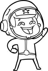 cartoon laughing astronaut