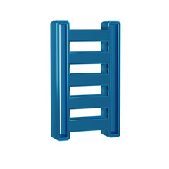 Blue Fire escape icon isolated on transparent background. Pompier ladder. Fireman scaling ladder with a pole.