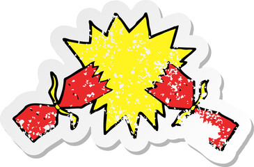 retro distressed sticker of a cartoon christmas cracker