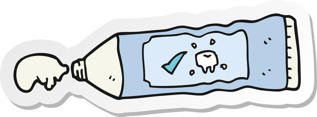 sticker of a cartoon toothpaste