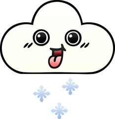 gradient shaded cartoon of a snow cloud