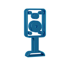 Blue Stereo speaker icon isolated on transparent background. Sound system speakers. Music icon. Musical column speaker bass equipment.