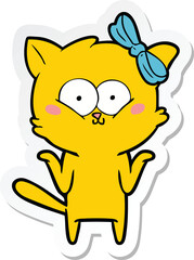 sticker of a cartoon cat