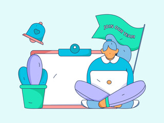 Business People Flat Vector Concept Operation Hand Drawn Illustration
