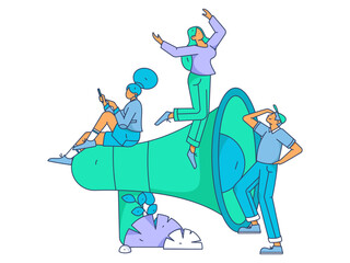 Business People Flat Vector Concept Operation Hand Drawn Illustration
