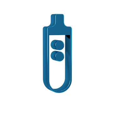 Blue Electronic cigarette icon isolated on transparent background. Vape smoking tool. Vaporizer Device.