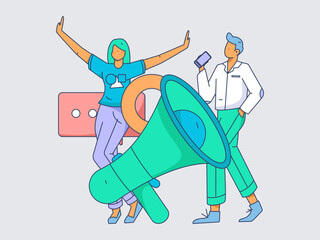 Business People Flat Vector Concept Operation Hand Drawn Illustration
