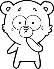 Obraz premium nervous polar bear cartoon