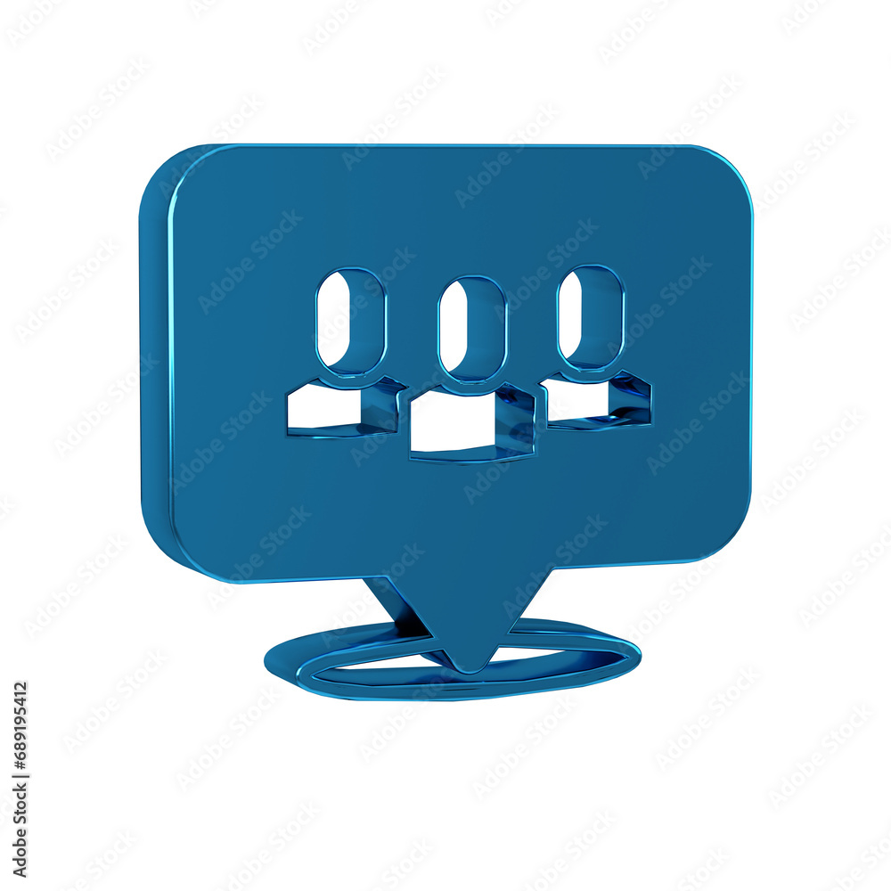 Poster blue project team base icon isolated on transparent background. business analysis and planning, cons