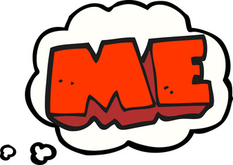 freehand drawn thought bubble cartoon ME symbol