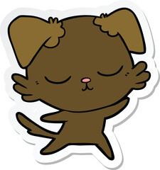 sticker of a cute cartoon dog