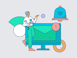 Business People Flat Vector Concept Operation Hand Drawn Illustration
