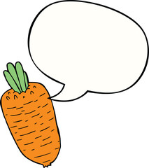 cartoon vegetable with speech bubble