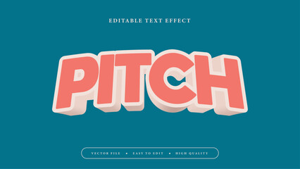 Editable text effect. Pitch peach text.