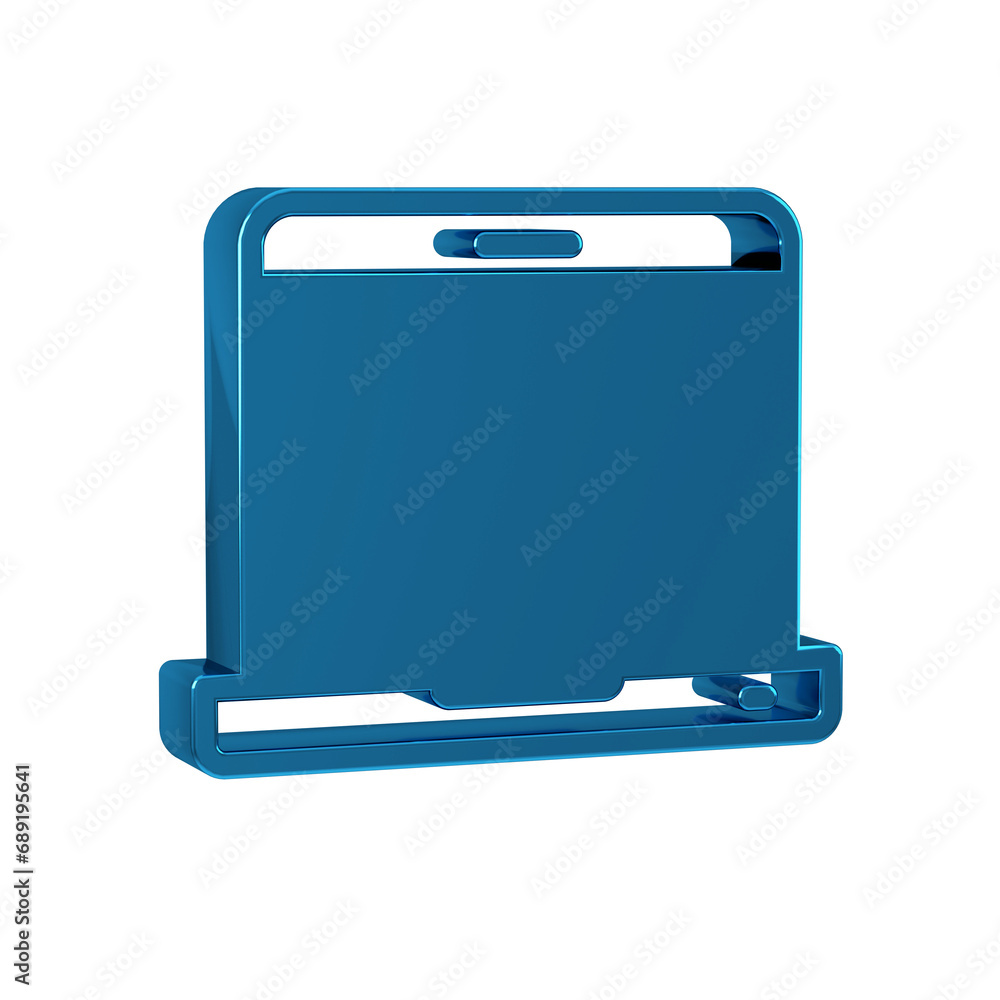 Poster blue laptop icon isolated on transparent background. computer notebook with empty screen sign.