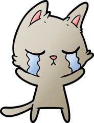 crying cartoon cat