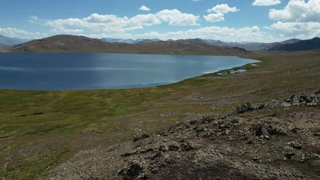 Sheosar Lake is an alpine lake situated at the western end of Deosai National Park, Gilgit-Baltistan, Pakistan. It is located at a height of 4,142 meters.