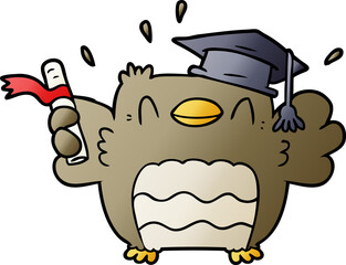 cartoon owl graduate