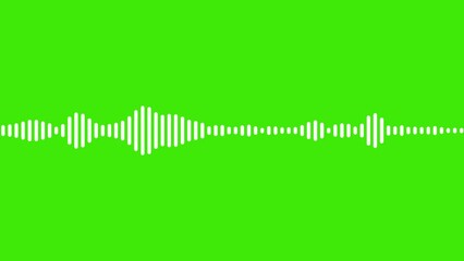 4k abstract music sound wave or audio wavefrom isolated on green screen background.Line digital minimalist voice and soundtrack wave equalizer.Shape line volume or speech symbol animated background.