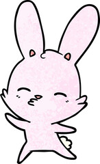 Obraz premium curious waving bunny cartoon