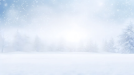 Serene Snowy Landscape at Dawn. Created with generative AI