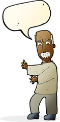 cartoon angry old man with speech bubble