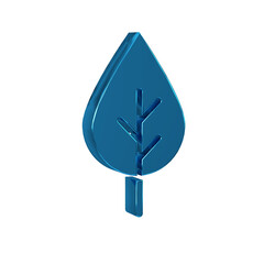 Blue Leaf Eco symbol icon isolated on transparent background. Banner, label, tag, logo, sticker for eco green.