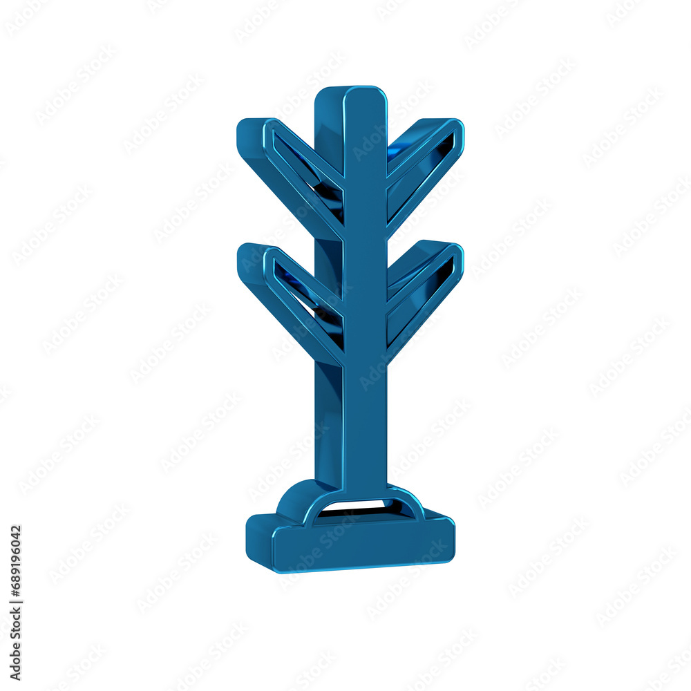 Wall mural blue coat stand icon isolated on transparent background.