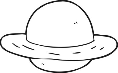 freehand drawn black and white cartoon planet