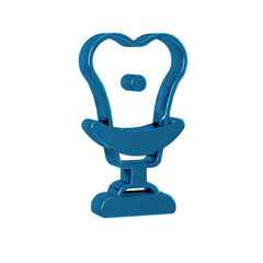 Blue Armchair icon isolated on transparent background.