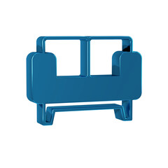 Blue Sofa icon isolated on transparent background.