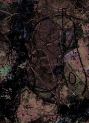 Naklejka premium Neon abstract colorful background with grunge brush strokes and paint splashes