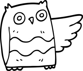 line drawing cartoon cute owl