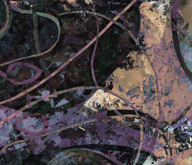 Neon abstract colorful background with grunge brush strokes and paint splashes