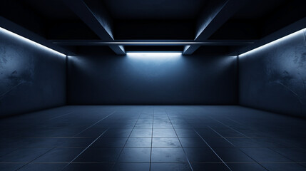 Dark blue backdrop wall mockup image for undergrounds parking parking area 