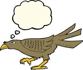 cartoon bird with thought bubble