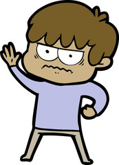 annoyed cartoon boy